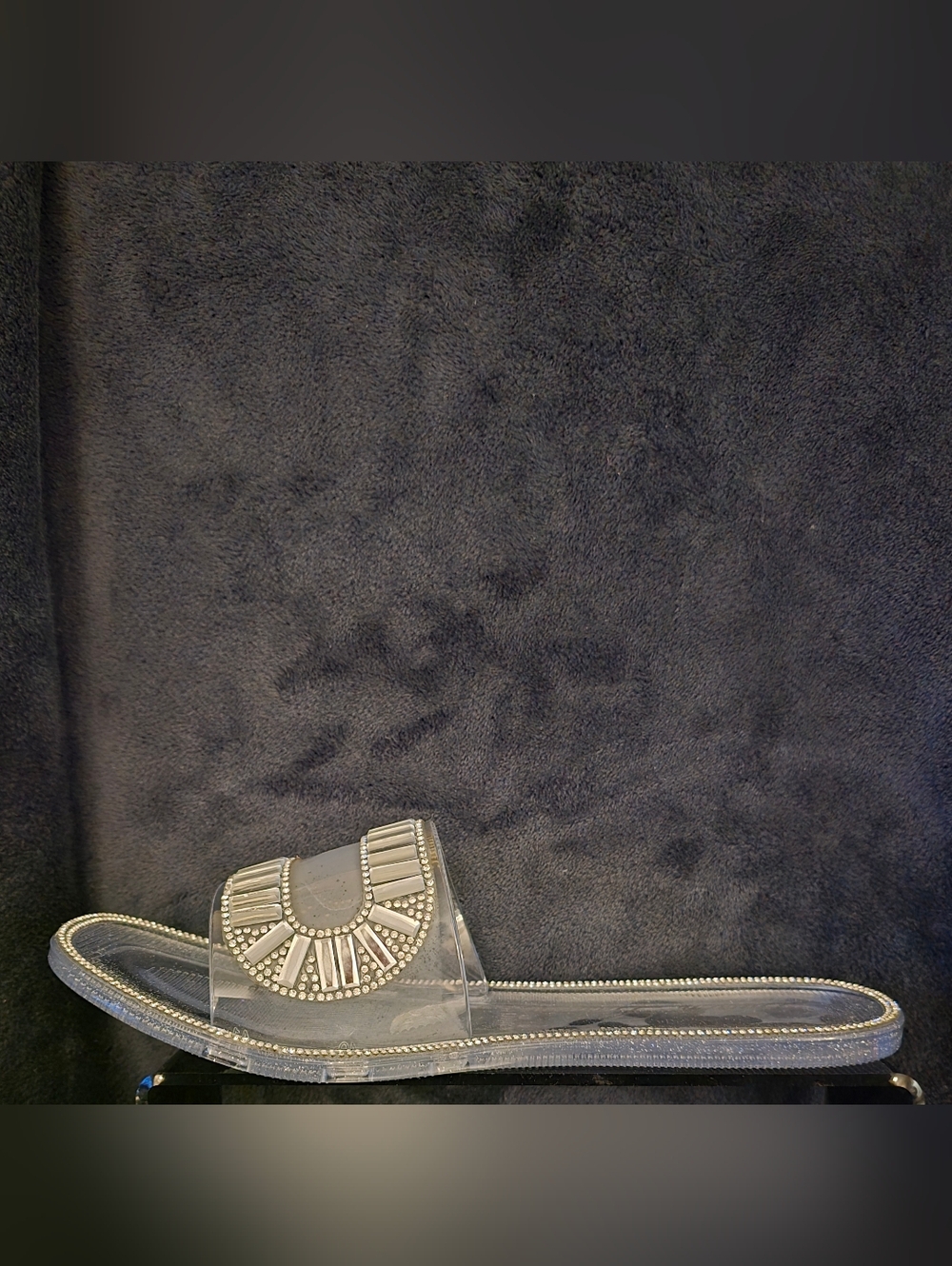 Jane By Lauren Lorraine Clear Slide Sandal with Silver Accents - Picture 4 of 9